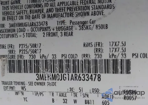 2010 Mercury Milan Premier from USA, damaged, VIN 3MEHM0JG1AR633478